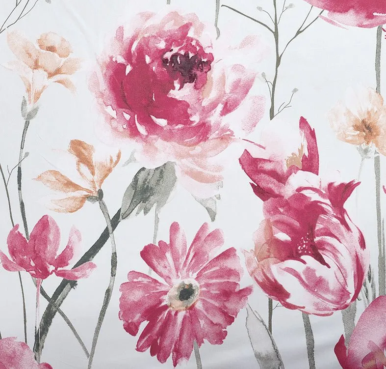 7 Piece Floral Printed Bedding Set Quilted Bedspread Bed Skirt Pillow Sham & Cushions (A06)