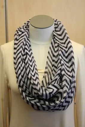 ADO | Infinity Black and White Chevron Scarf