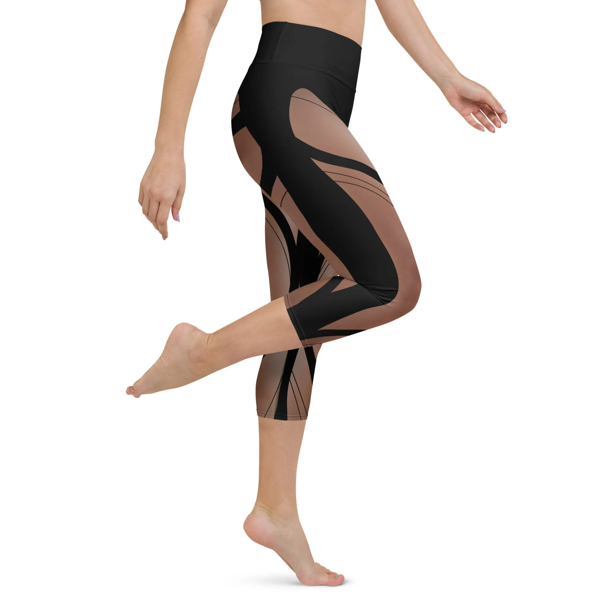 Bold Naked Leg Print Yoga Capris