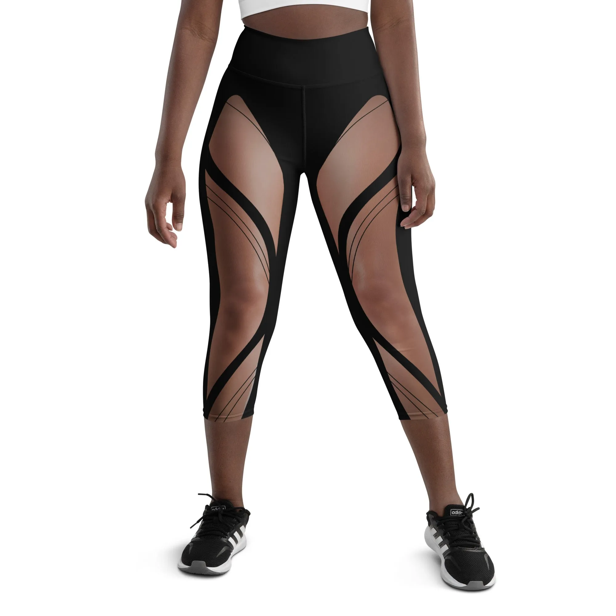 Bold Naked Leg Print Yoga Capris