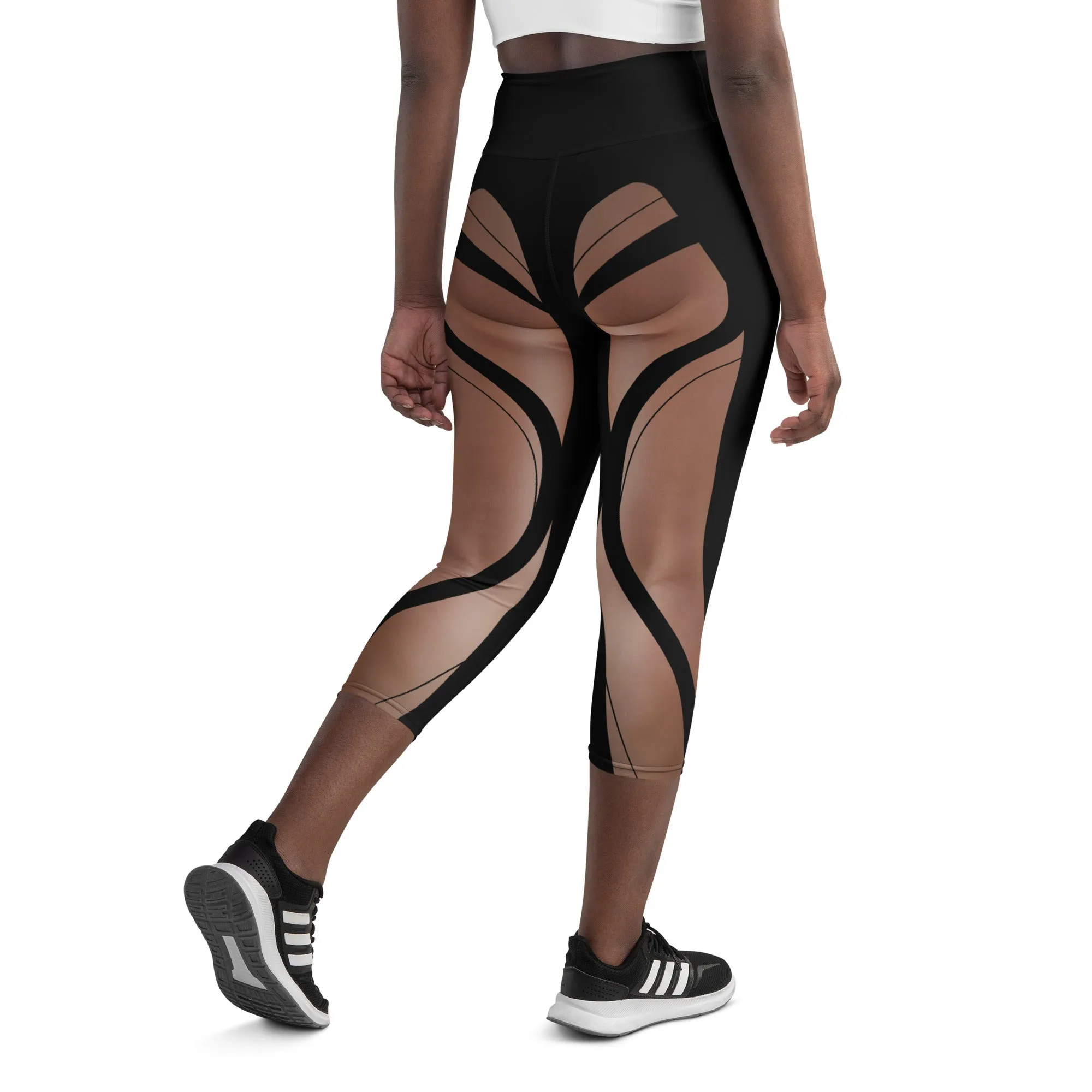 Bold Naked Leg Print Yoga Capris