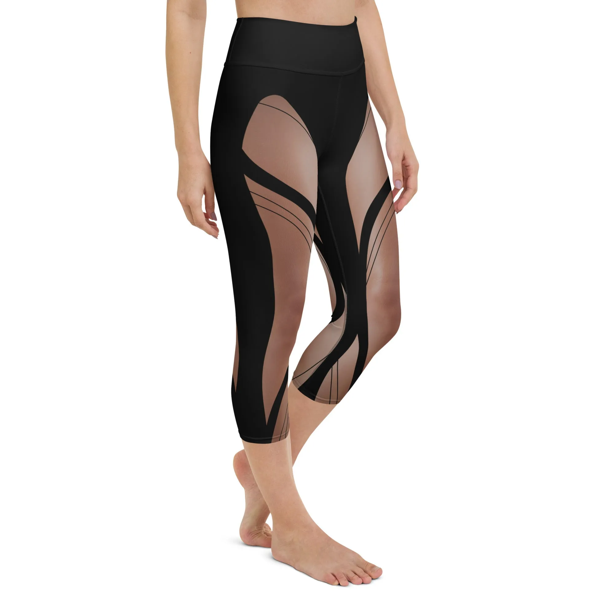 Bold Naked Leg Print Yoga Capris