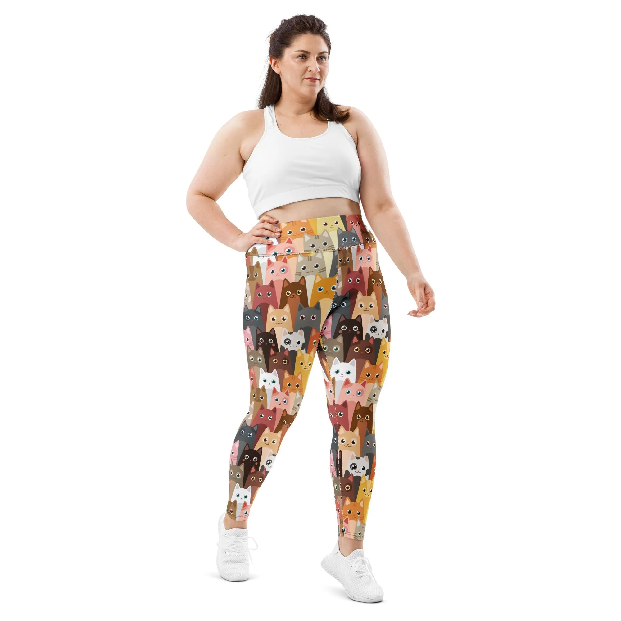 Cartoon Cats Plus Size Leggings
