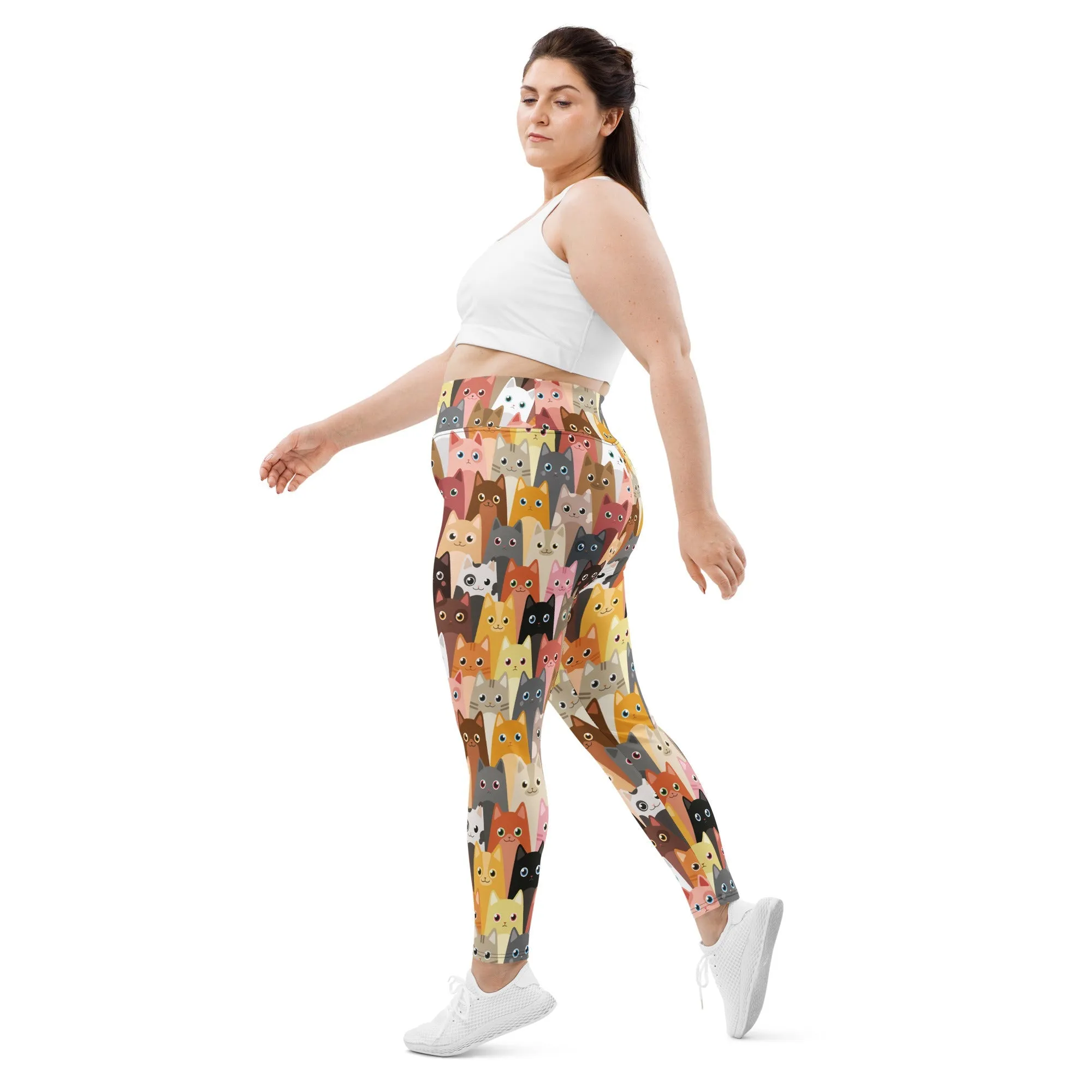 Cartoon Cats Plus Size Leggings