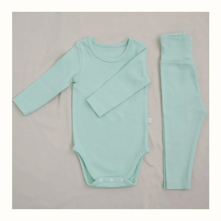 Cotton Onesie and Matching High Waist Leggings Set  in 10 color variations