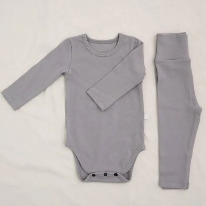Cotton Onesie and Matching High Waist Leggings Set  in 10 color variations