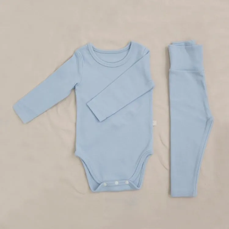 Cotton Onesie and Matching High Waist Leggings Set  in 10 color variations
