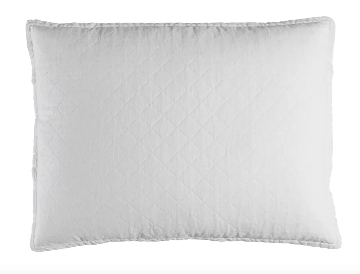 Emily White Quilted Linen Bedding by Lili Alessandra