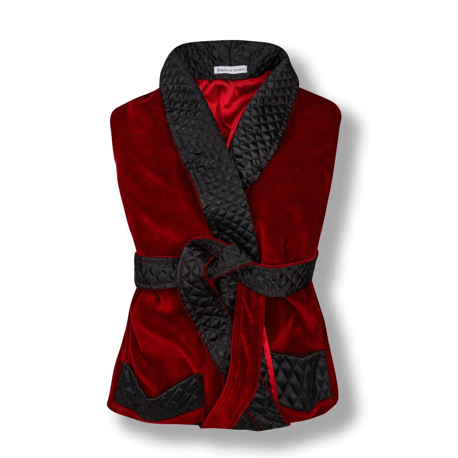 Gable Mens Long Smoking Jacket - Claret