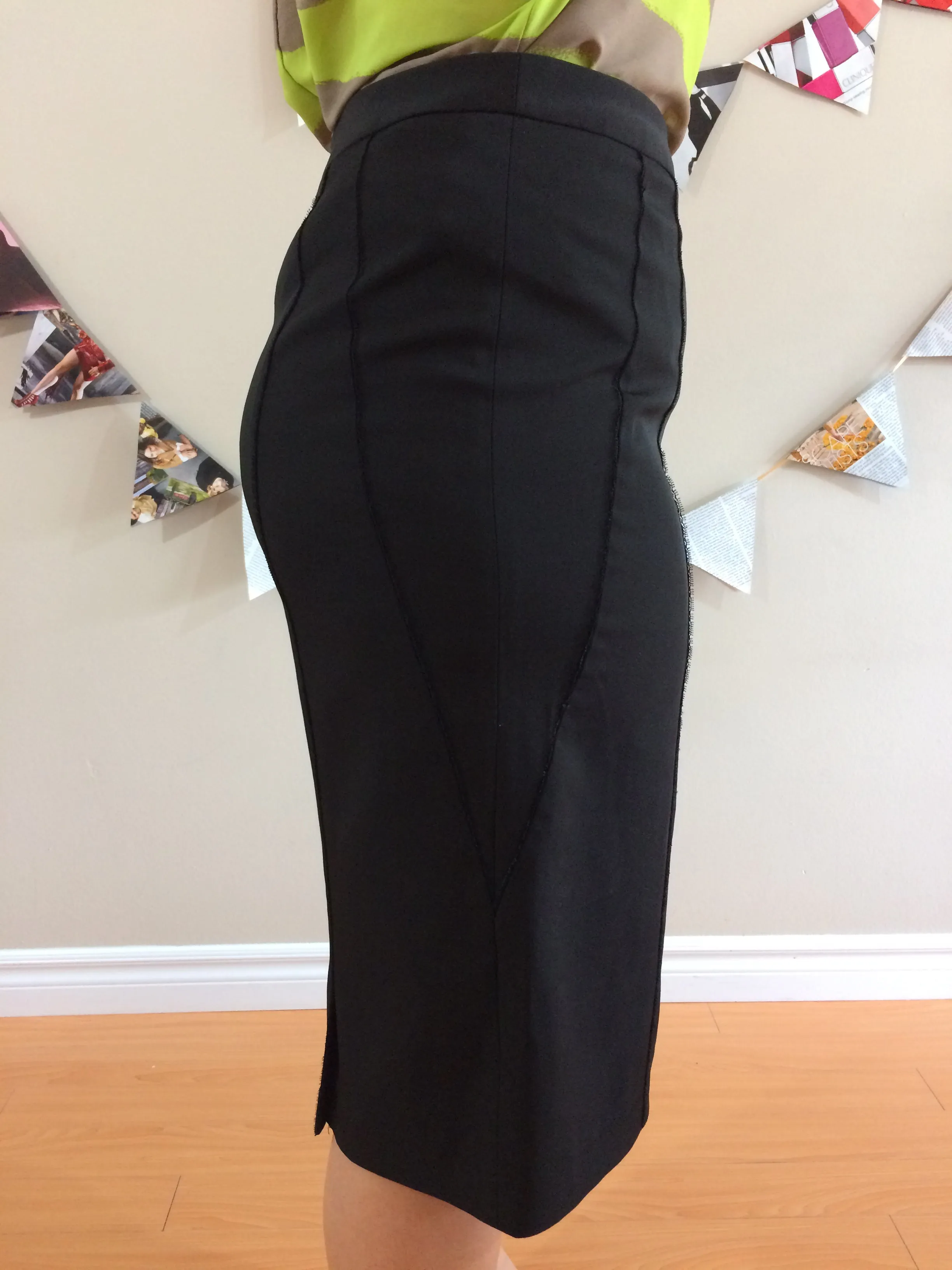 Harve Benard Black Pencil Midi Skirt - Size 10