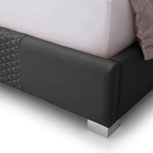 King Premium Package | Bedzy Luxe Halcyon King Bed Frame Black, Plush Premium Euro Top Pocket Spring Mattress (Medium Firm) & Bamboo Mattress Topper!