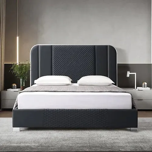 King Premium Package | Bedzy Luxe Halcyon King Bed Frame Black, Plush Premium Euro Top Pocket Spring Mattress (Medium Firm) & Bamboo Mattress Topper!