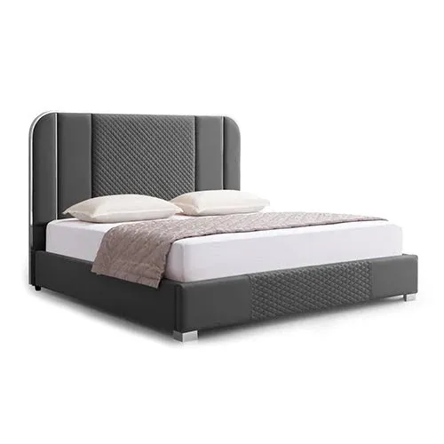 King Premium Package | Bedzy Luxe Halcyon King Bed Frame Black, Plush Premium Euro Top Pocket Spring Mattress (Medium Firm) & Bamboo Mattress Topper!