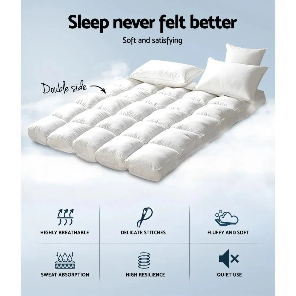 King Premium Package | Bedzy Luxe Halcyon King Bed Frame Black, Plush Premium Euro Top Pocket Spring Mattress (Medium Firm) & Bamboo Mattress Topper!