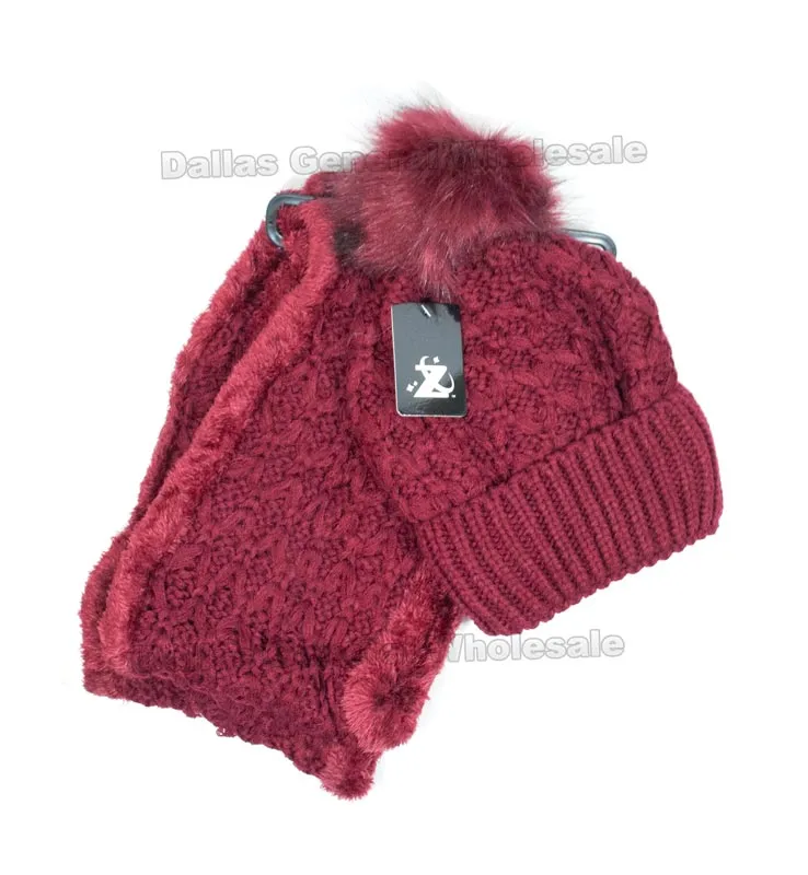 Ladies Thermal Beanie w/ Circle Scarf Gift Set Wholesale
