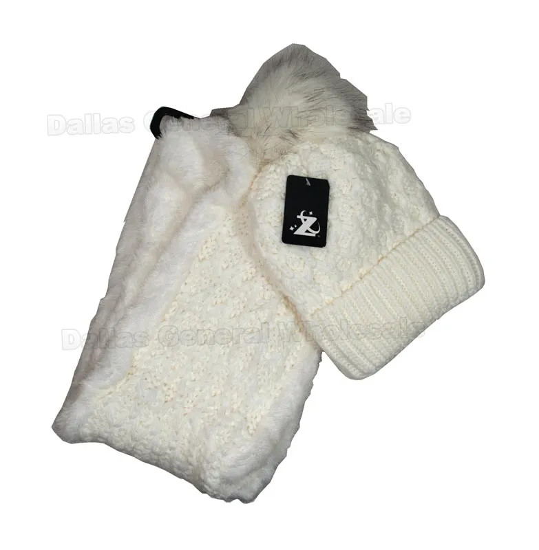 Ladies Thermal Beanie w/ Circle Scarf Gift Set Wholesale
