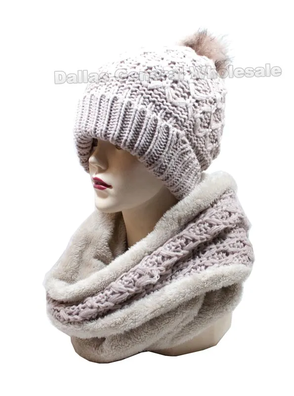 Ladies Thermal Beanie w/ Circle Scarf Gift Set Wholesale