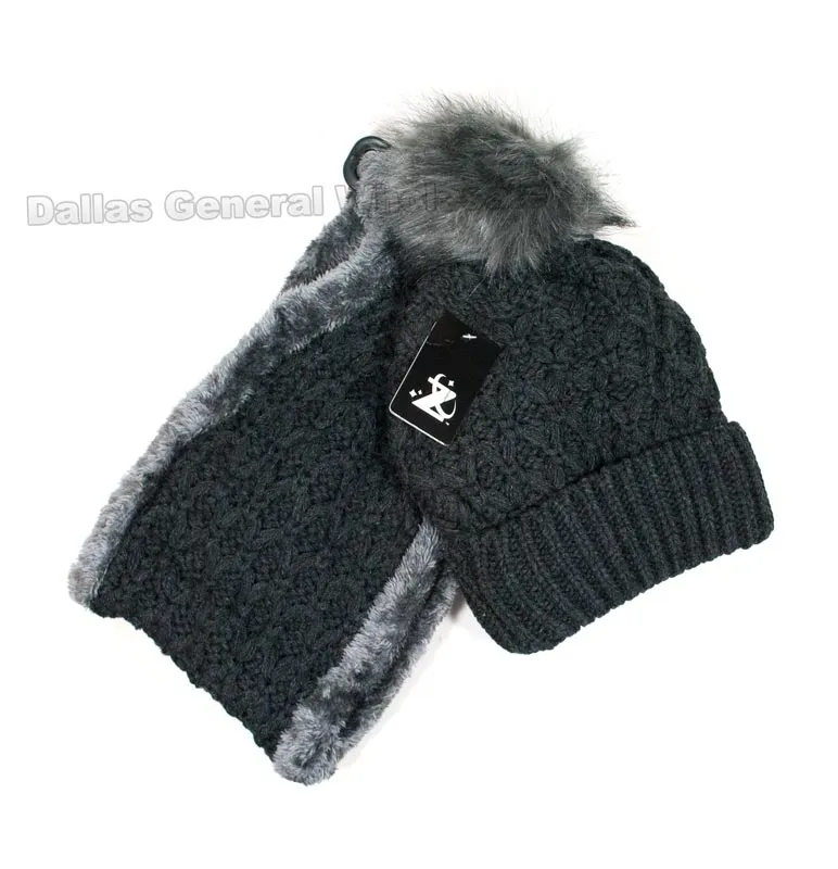 Ladies Thermal Beanie w/ Circle Scarf Gift Set Wholesale