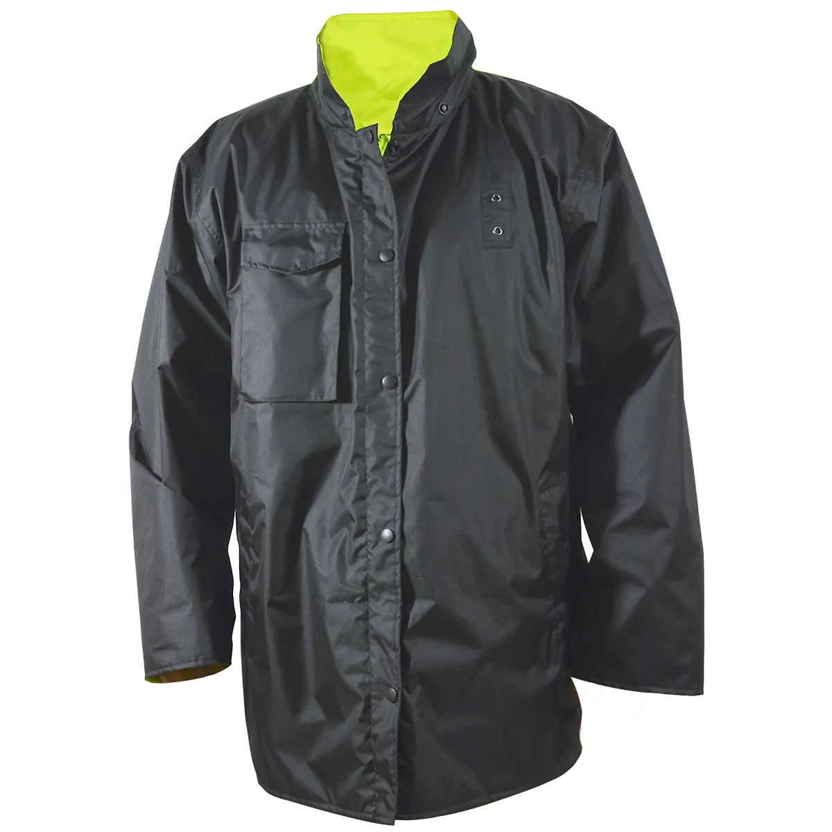 LBPJRV-C3 ANSI Class 3 Lime/ Black Reversible Waterproof Rain Parka Jacket