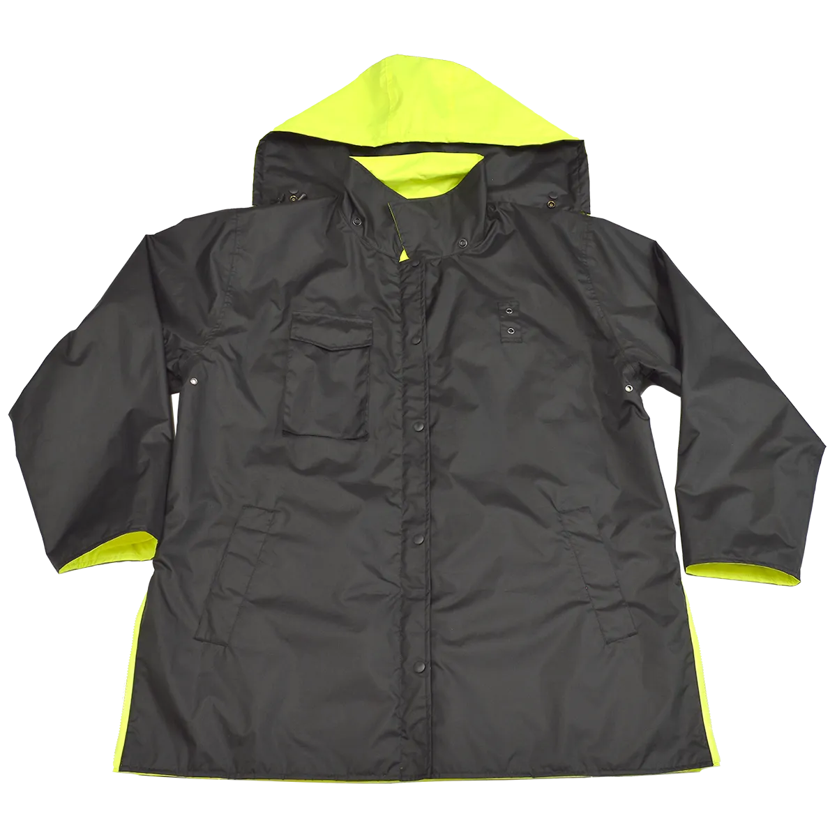 LBPJRV-C3 ANSI Class 3 Lime/ Black Reversible Waterproof Rain Parka Jacket