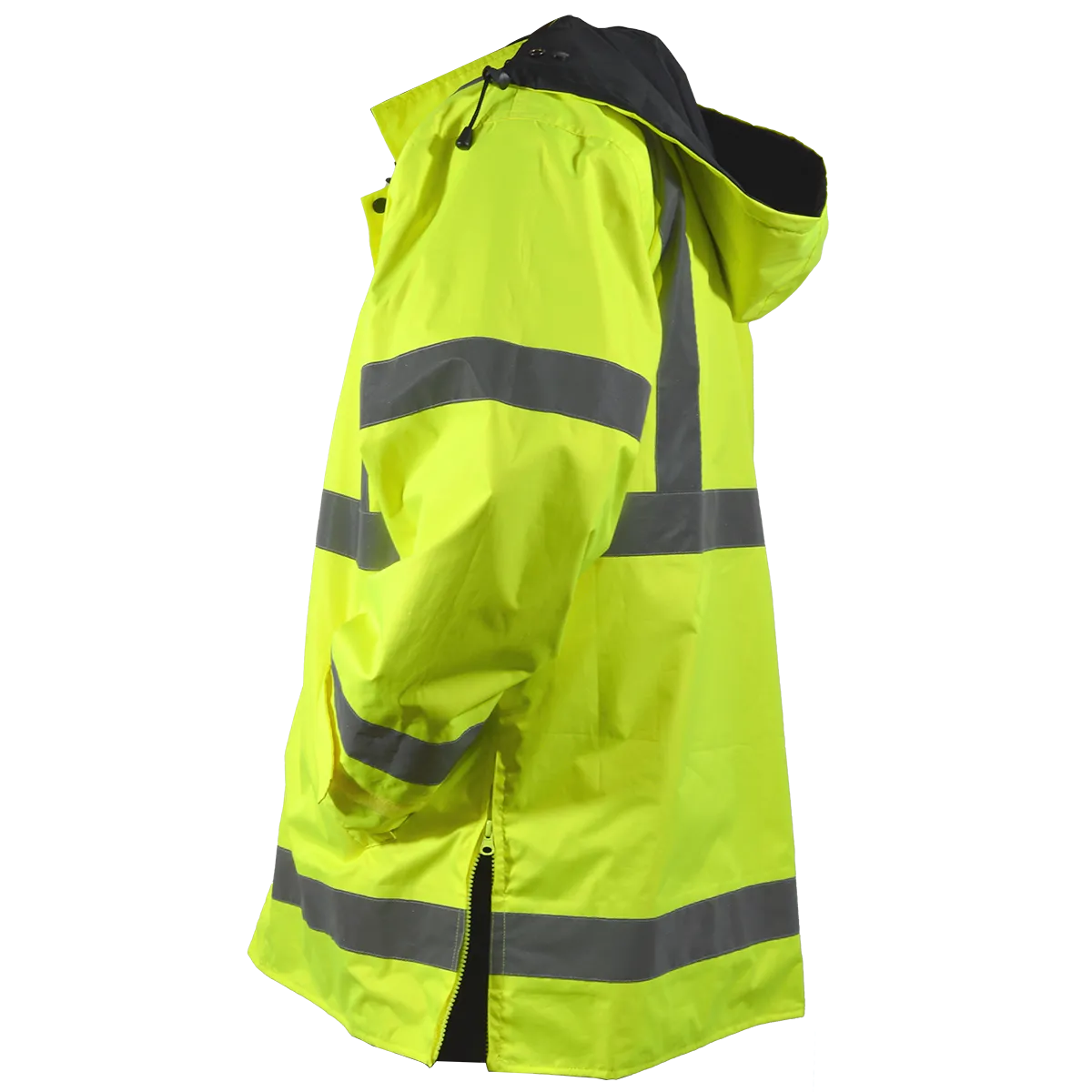 LBPJRV-C3 ANSI Class 3 Lime/ Black Reversible Waterproof Rain Parka Jacket