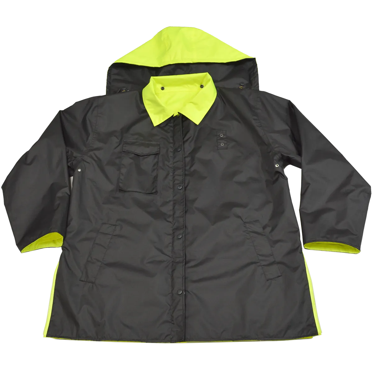 LBPJRV-C3 ANSI Class 3 Lime/ Black Reversible Waterproof Rain Parka Jacket