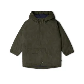 Organic Cotton Waxed Padded Jacket - Pine - 4-12y