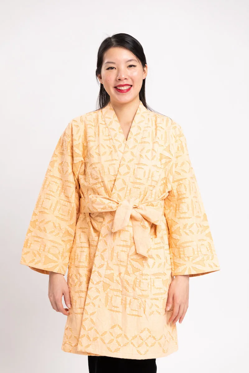 Peach Appliqué Jacket Dress