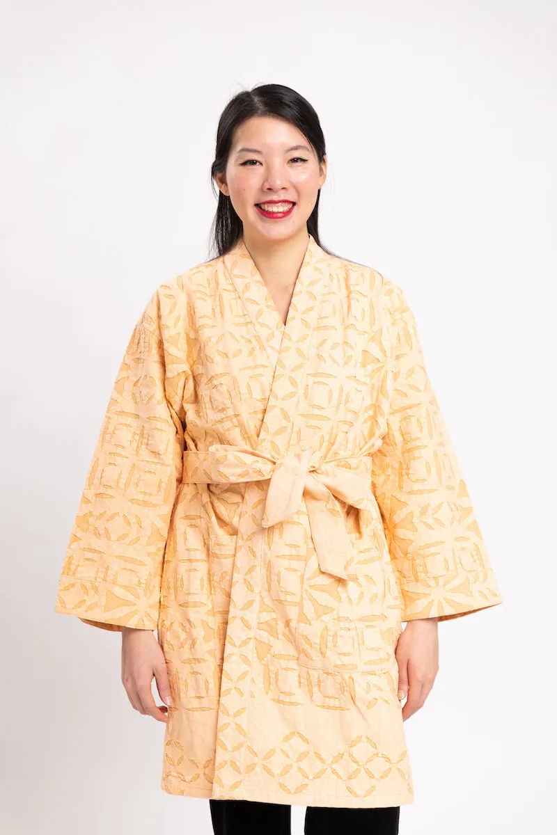 Peach Appliqué Jacket Dress