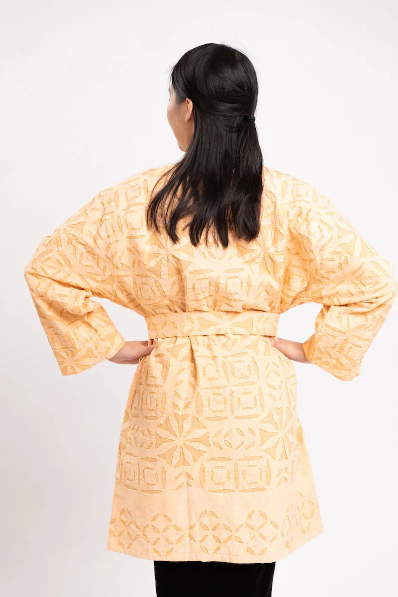 Peach Appliqué Jacket Dress