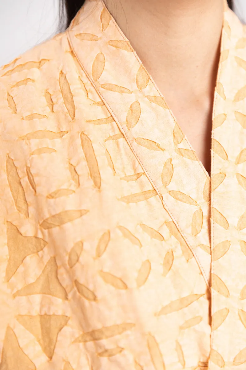 Peach Appliqué Jacket Dress