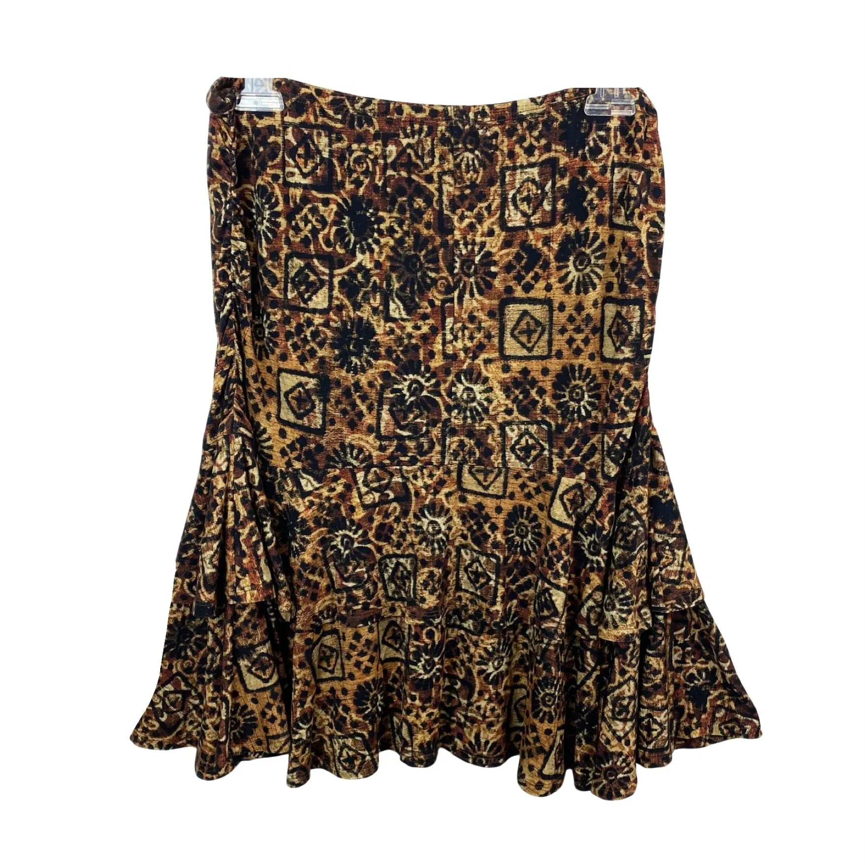 Peruvian Connection Patterned Layered Midi Skirt