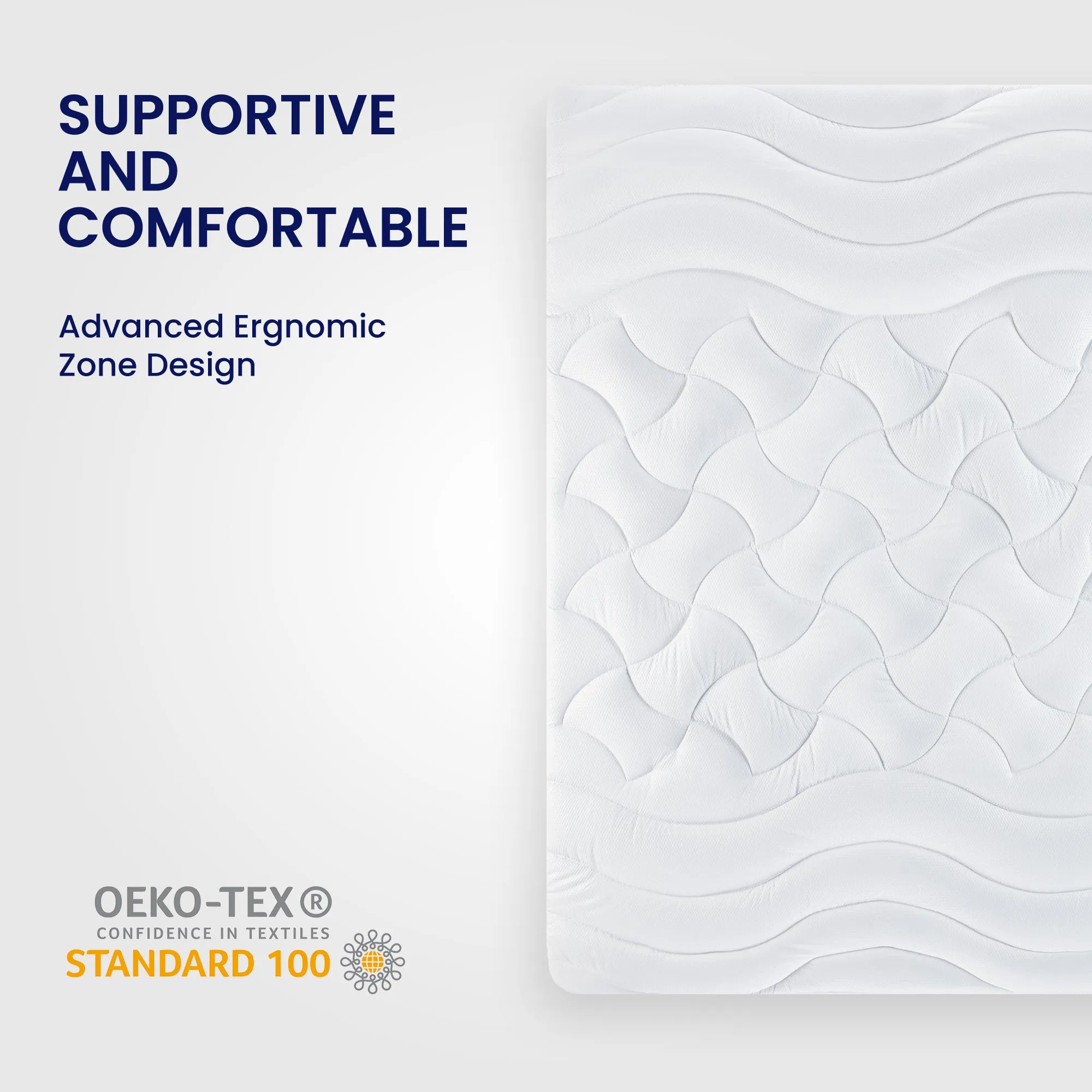 Premium Zoned Cooling Mattress Pad White for Hot Sleepers