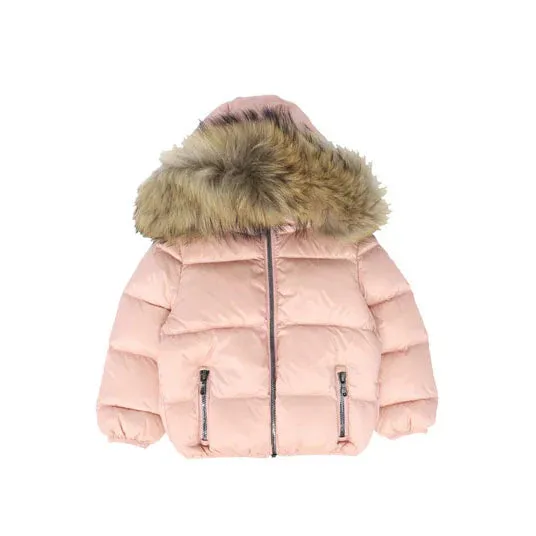 Puffer Parka with Fur - Pink