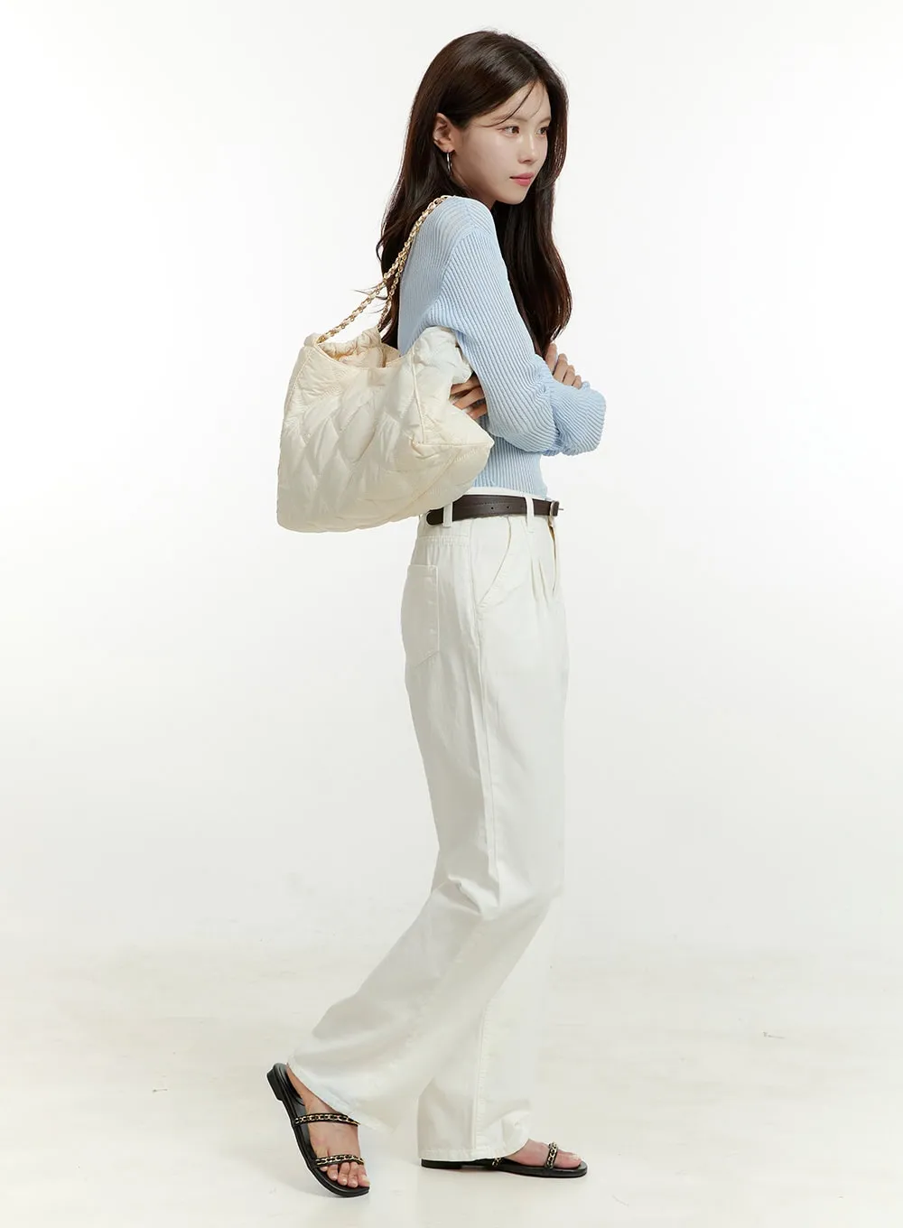 Quilted Chain Shoulder Bag OU427