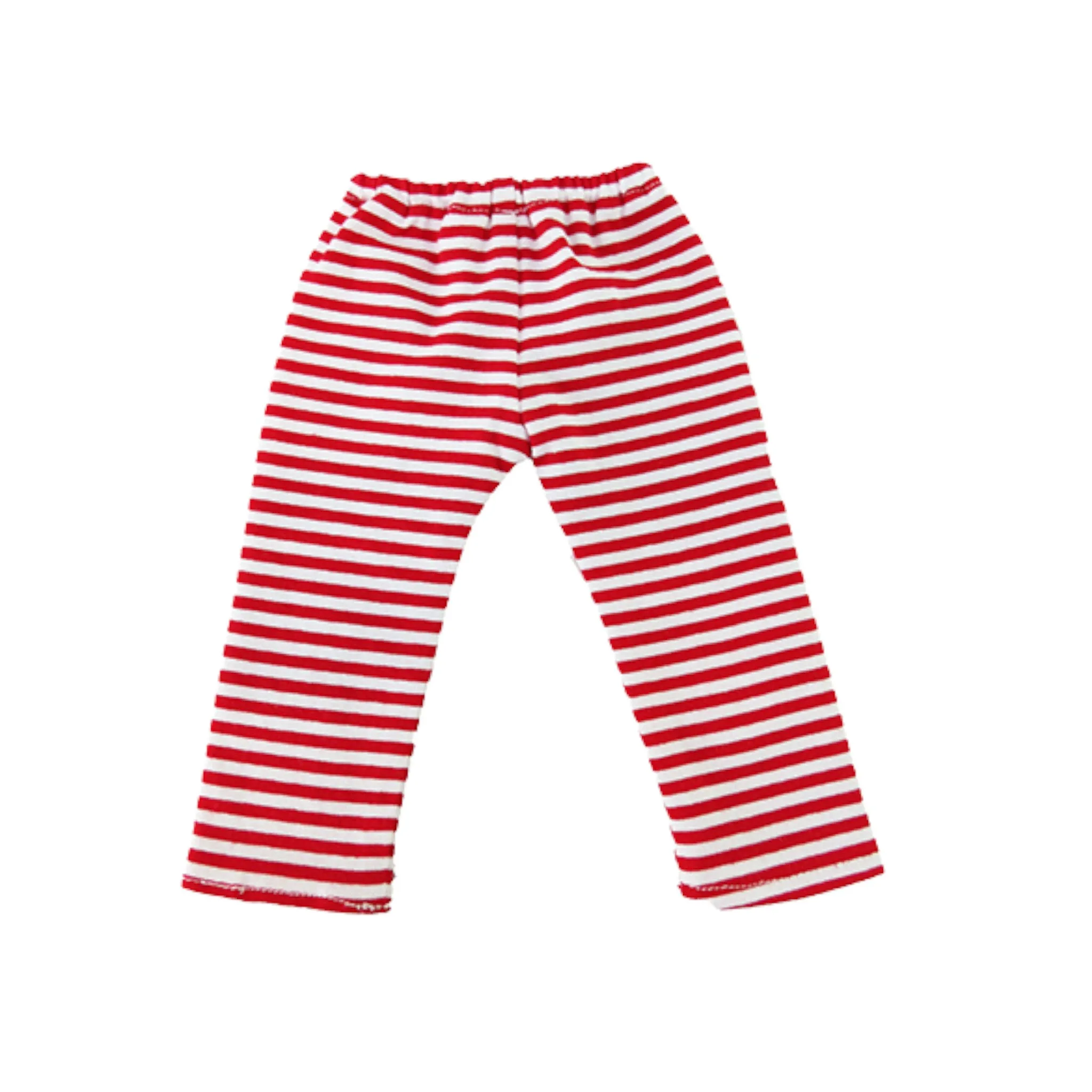 Red and White Striped Leggings for 18-inch dolls