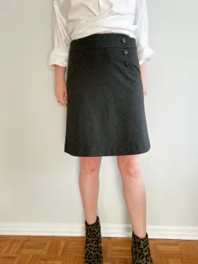 Reitman's Grey Button Pull On Pencil Skirt - Size 2 Petite