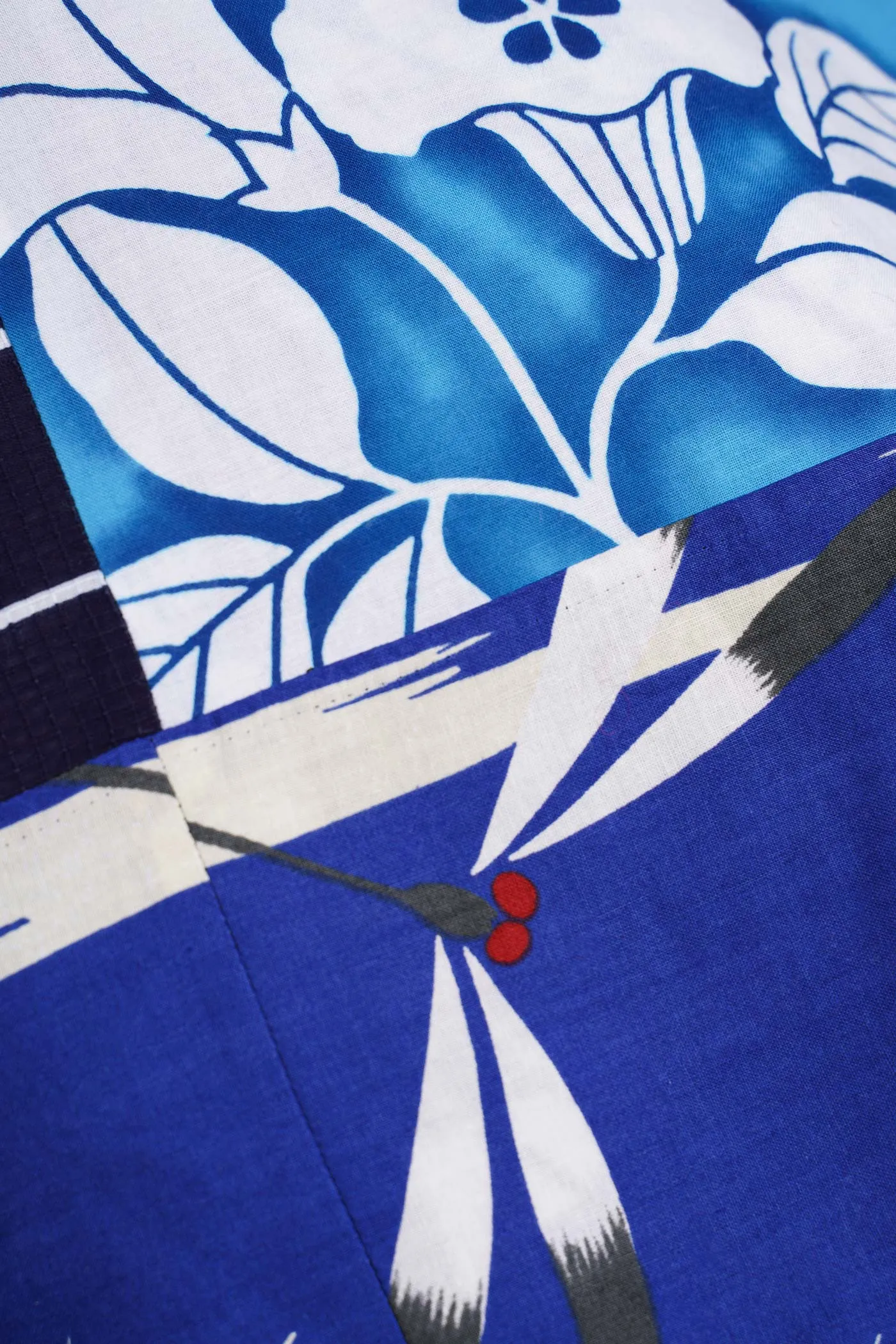 Reversible Yukata Cotton Mobius Scarf With Multiple Fabrics