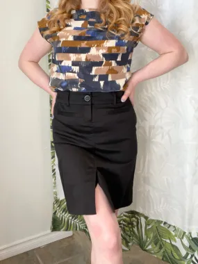 Ricki's Black Stretch High Waist Pencil Front Slit Skirt - Size 4