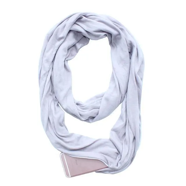 Scarf with Hidden Pocket Convertible Infinity Pattern Scarf Women Fashion