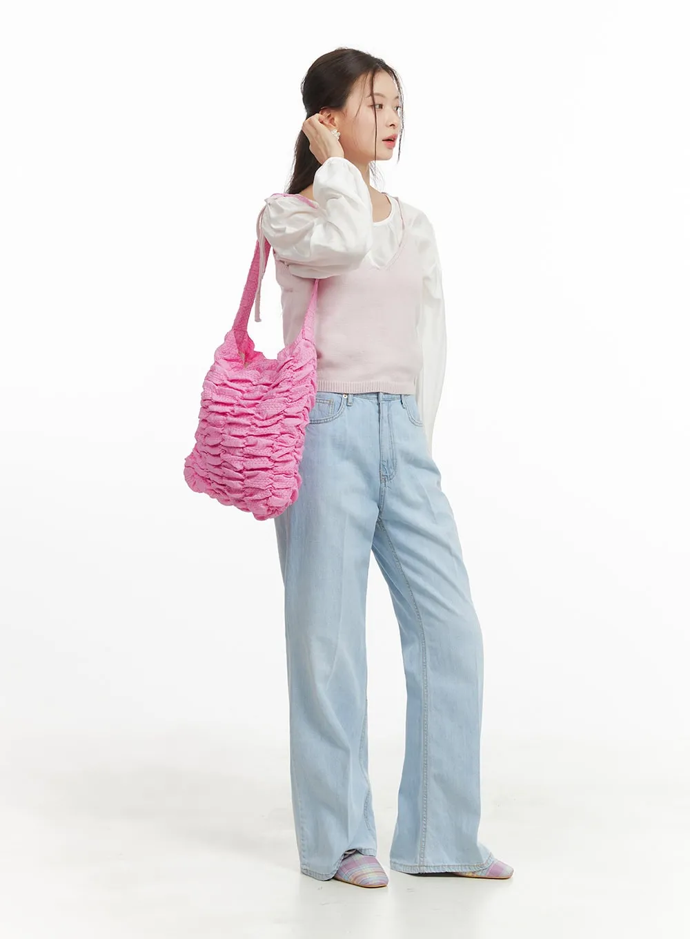 Shirred Quilted Crossbody Bag OY421