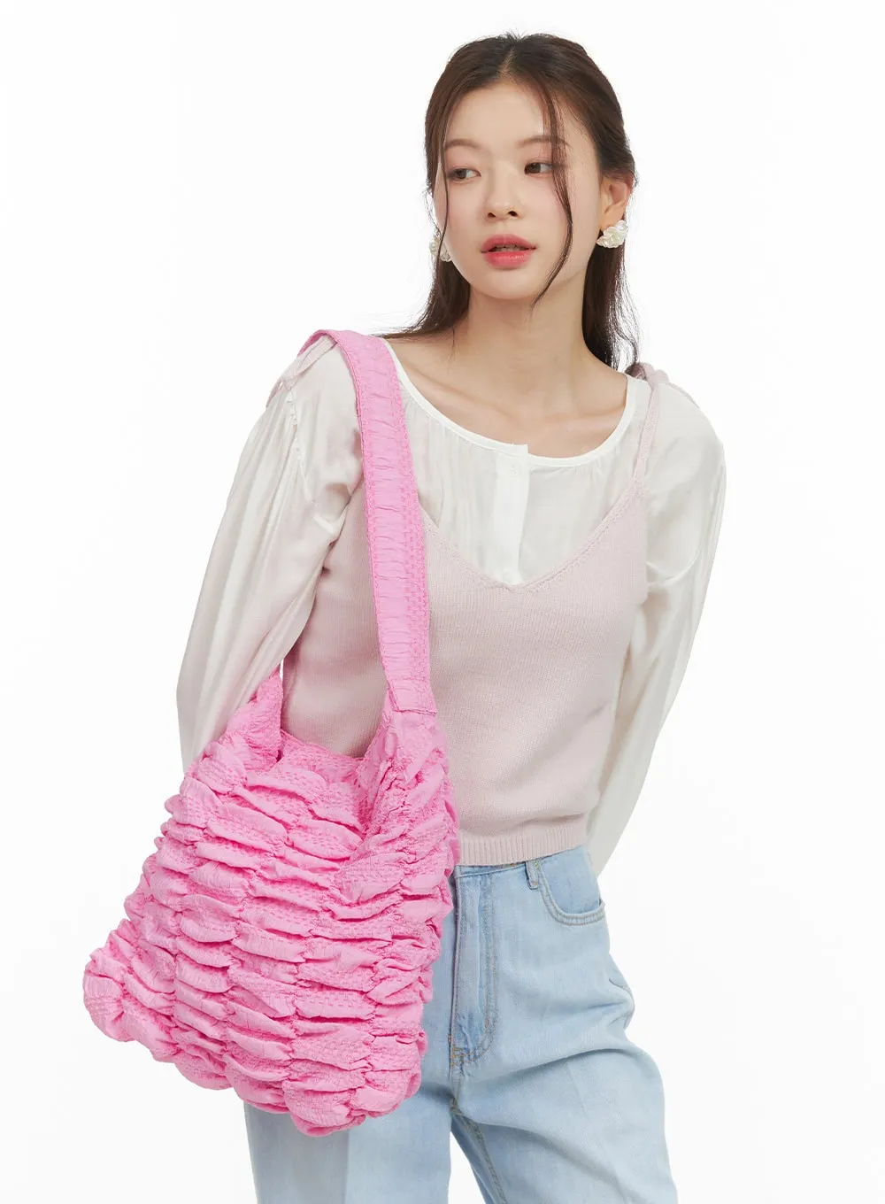 Shirred Quilted Crossbody Bag OY421
