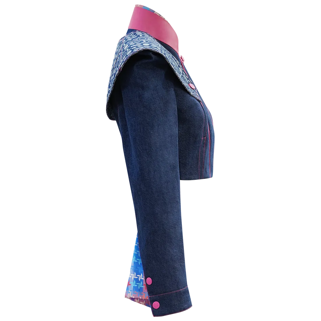 SPARKLE BY KAREN CHAN x  HK Heritage Museum【FRUITFUL HARMONY】Eco-Denim Short Jeans Jacket (幸運風車)  (風調雨順)