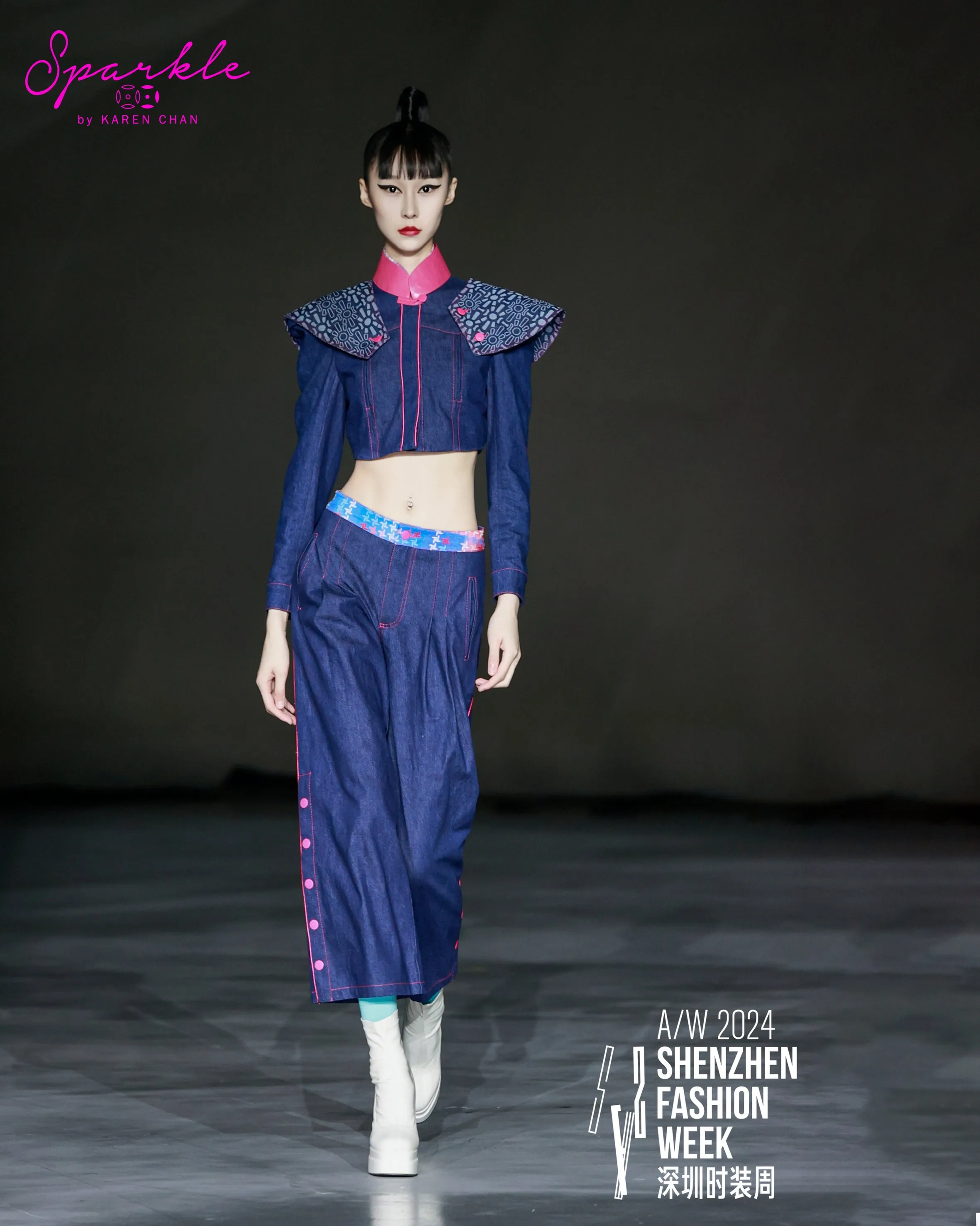 SPARKLE BY KAREN CHAN x  HK Heritage Museum【FRUITFUL HARMONY】Eco-Denim Short Jeans Jacket (幸運風車)  (風調雨順)