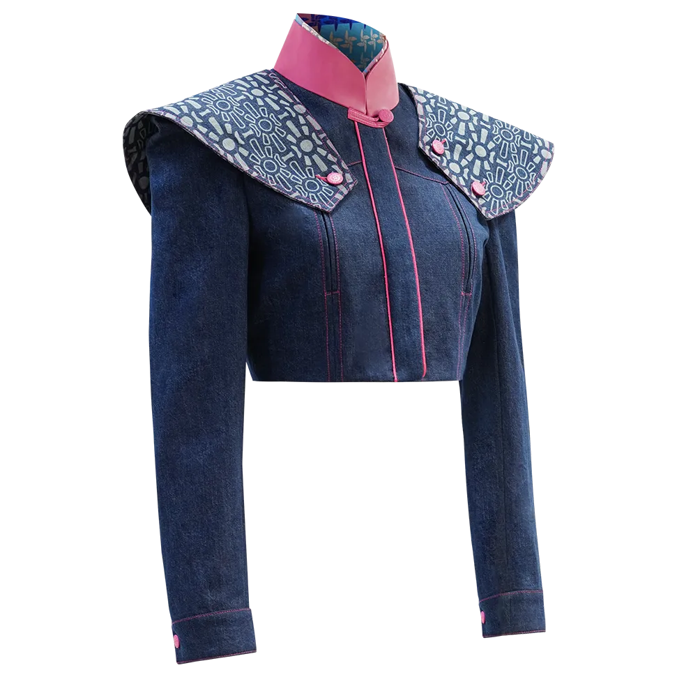 SPARKLE BY KAREN CHAN x  HK Heritage Museum【FRUITFUL HARMONY】Eco-Denim Short Jeans Jacket (幸運風車)  (風調雨順)