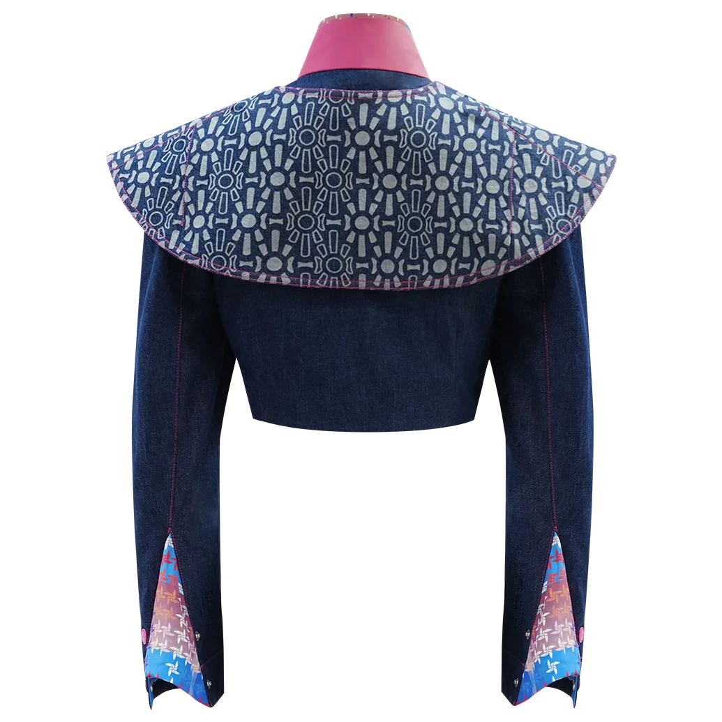 SPARKLE BY KAREN CHAN x  HK Heritage Museum【FRUITFUL HARMONY】Eco-Denim Short Jeans Jacket (幸運風車)  (風調雨順)