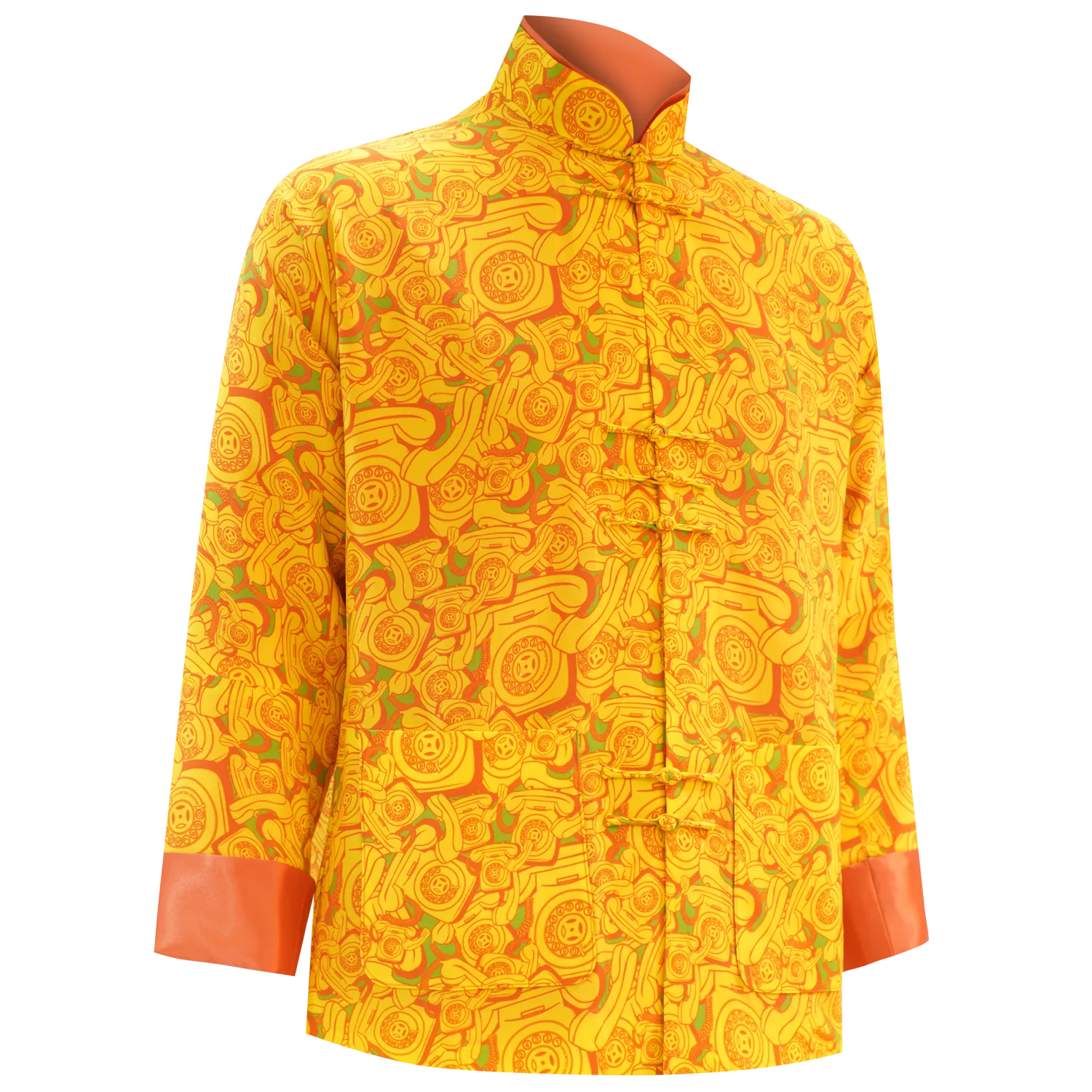 SPARKLE BY KAREN CHAN x  HK Heritage Museum【ROTARY TELEPHONE】100% Silk Tang Jacket / Kung Fu Jacket (我們的兒時玩意) (轉盤電話)