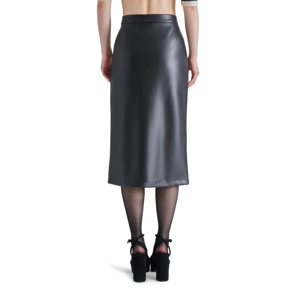 Steve Madden Amarilla Faux Leather Midi Skirt