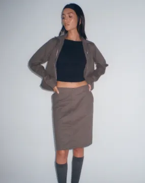 Yahya Midi Skirt in Dark Grey